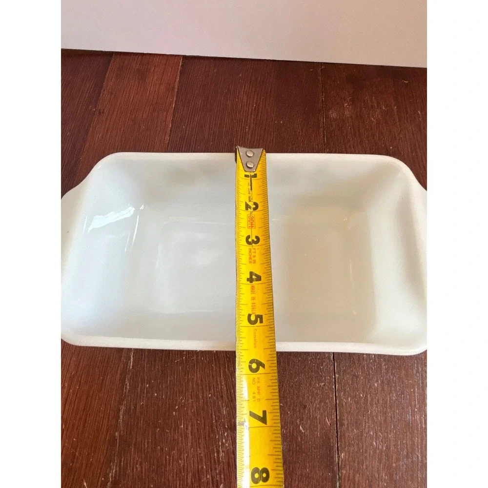 Vintage Anchor Hocking Fire-King Meadow Green Milk Glass Loaf Pan 441 1.5 Qt